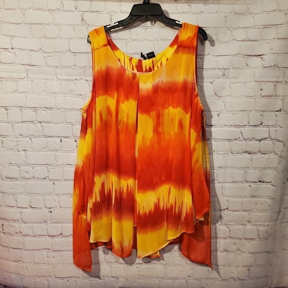 NEW DIRECTIONS SLEEVELESS LAYERED BLOUSE